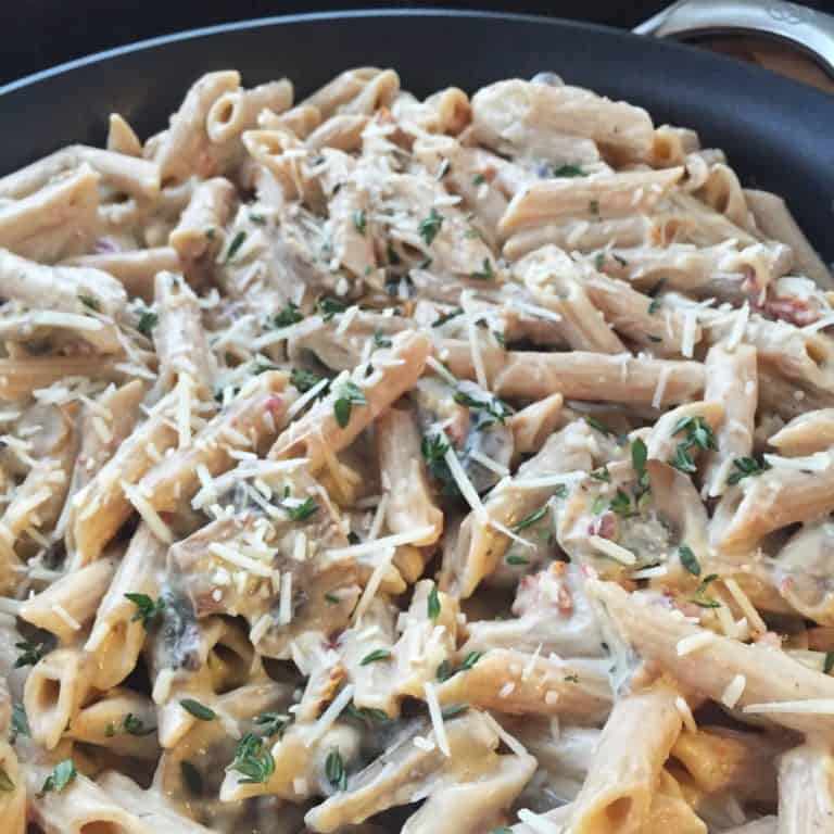 Whole Wheat Penne With Creamy Mushroom And Sun-dried Tomato Sauce ...