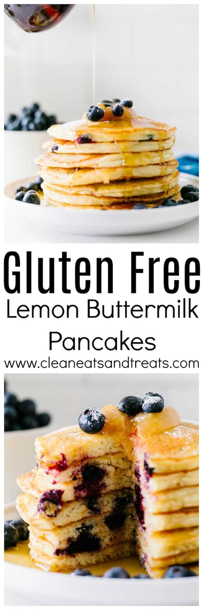 Gluten-Free Lemon Blueberry Buttermilk Pancakes | Clean Eats & Treats