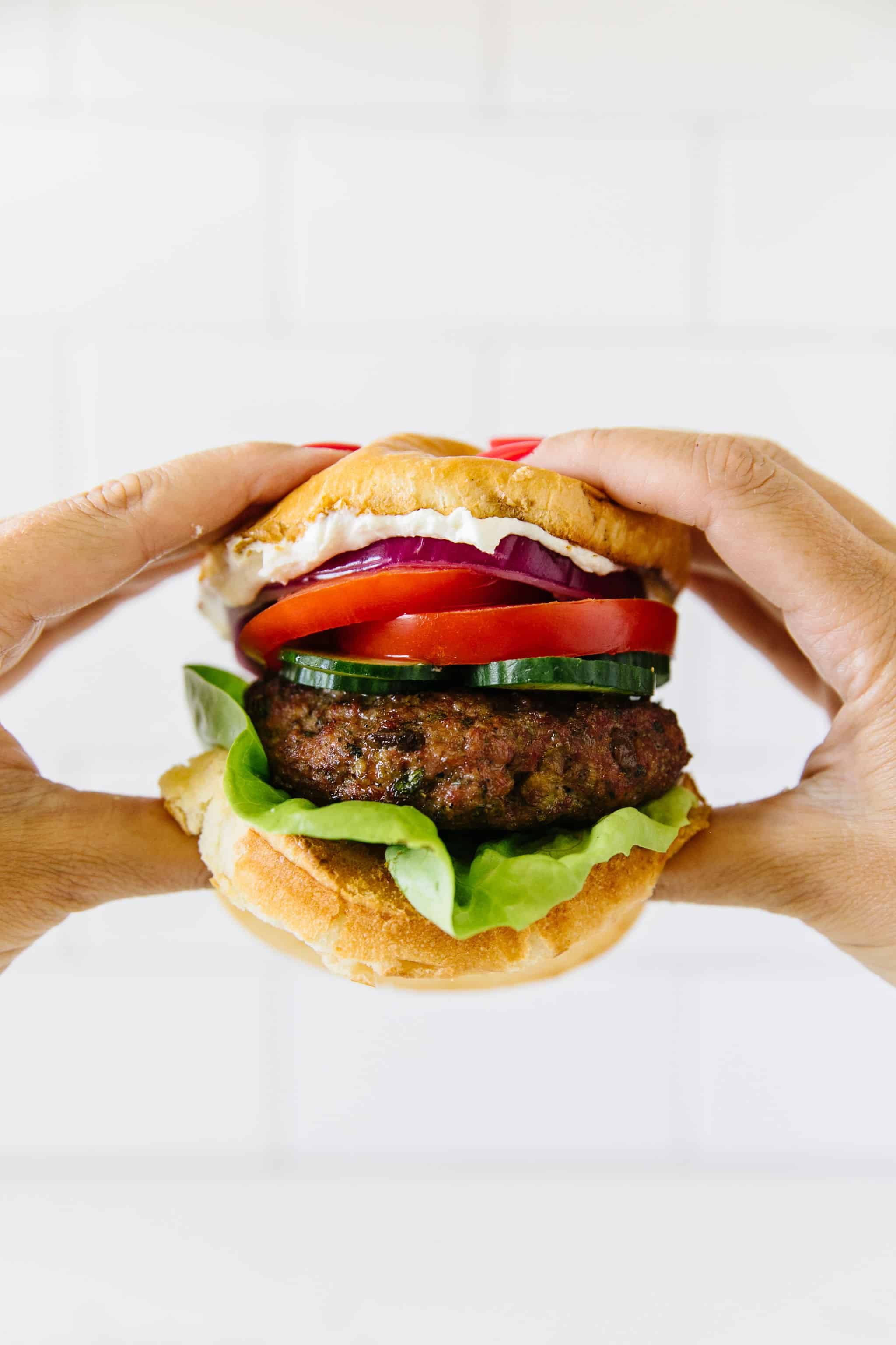 Lamb Burger  Mediterranean Inspired Recipes - FeelGoodFoodie