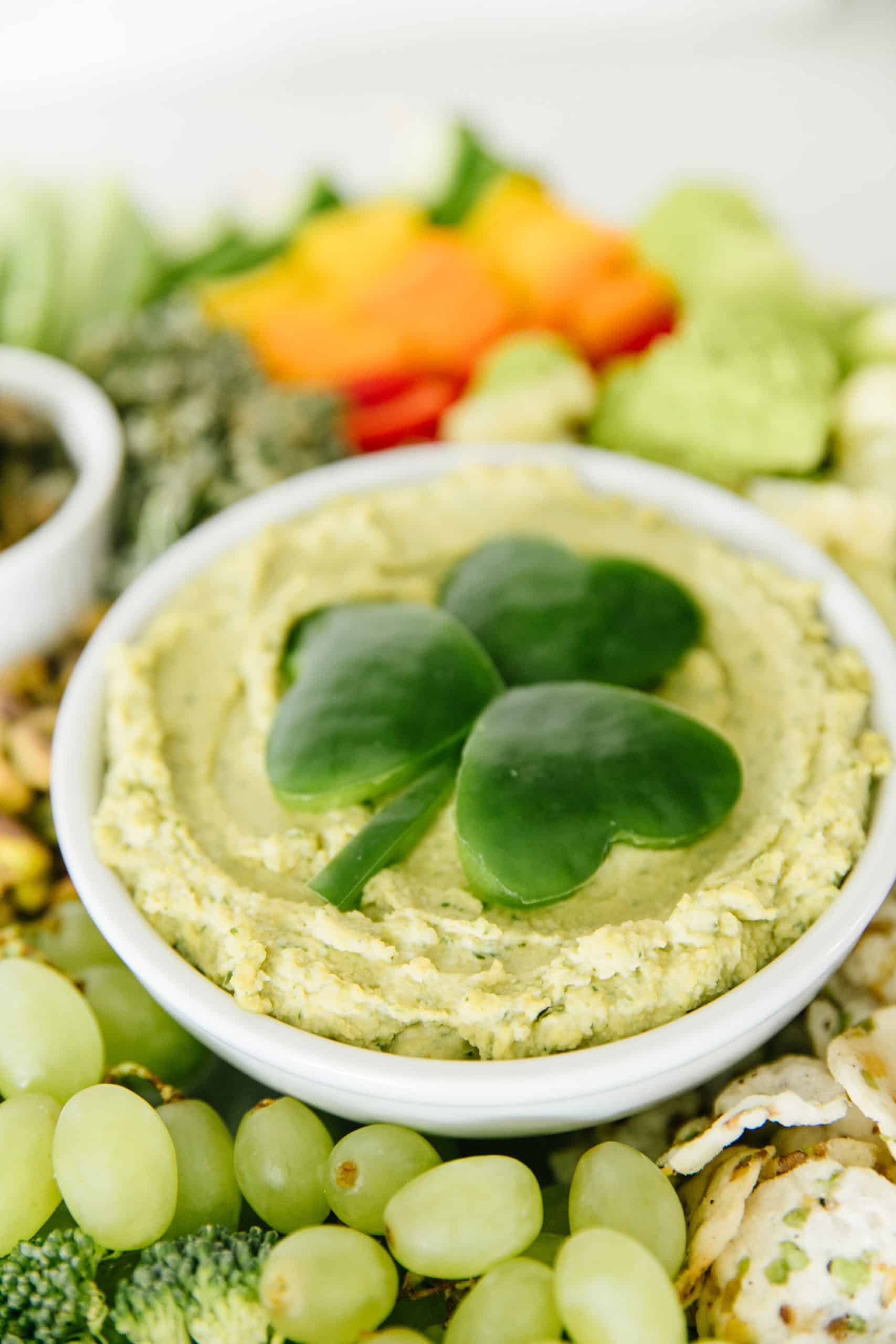 Clean Green Snack Platter with Pesto Hummus | Clean Eats & Treats